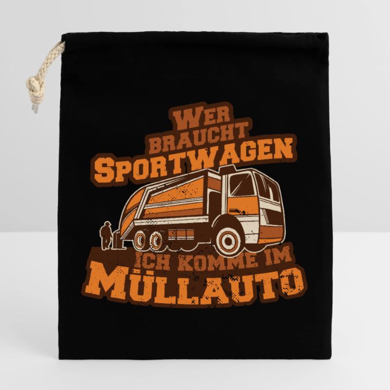 Müllauto Spruch Verschließbarer Geschenkbeutel aus Baumwolle (25x30cm)