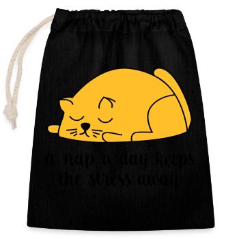 sleep - Closable cotton gift bag (25x30cm) - black - Front