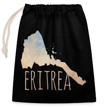 Eritrea - Verschließbarer Geschenkbeutel aus Baumwolle (25x30cm) - Schwarz - Vorne
