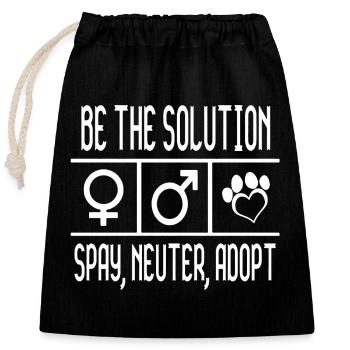 Spay Neuter Adopt Cat Shirt - Verschließbarer Geschenkbeutel aus Baumwolle (25x30cm) - Schwarz - Vorne