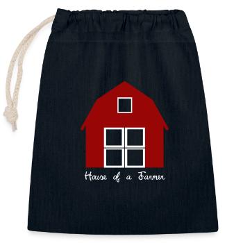 Maison de ferme - Maison de l'agriculteur - Sac cadeau en coton avec cordon (25 x 30 cm) - bleu marine - Devant