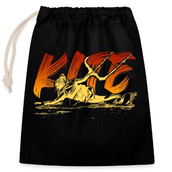 KITE surfing kitesurfing kitesurfing kitesurfing - Closable cotton gift bag (25x30cm) - black - Front