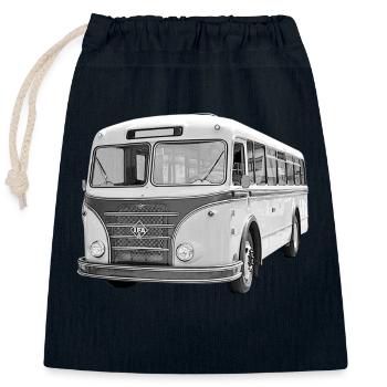 Bus IFA H6B Werdau DDR Oldtimer Ostalgie - Closable cotton gift bag (25x30cm) - navy - Front
