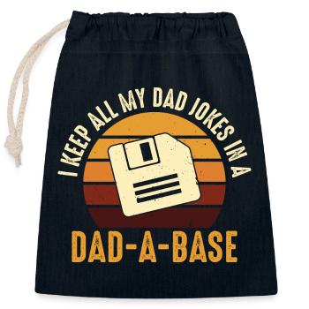 Dad Joke Floppy Disk Retro Design - Closable cotton gift bag (25x30cm) - navy - Front