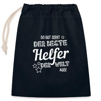 So toll sieht der allerbeste Helfer der Welt aus - Verschließbarer Geschenkbeutel aus Baumwolle (25x30cm) - Navy - Vorne