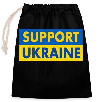 Support ukraine - Closable cotton gift bag (25x30cm) - black - Front