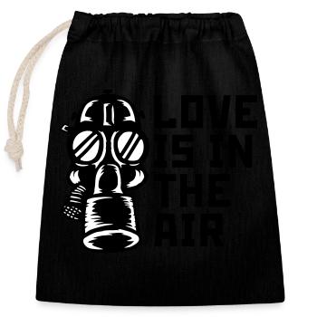 l’amour dans l’air - Sac cadeau en coton avec cordon (25 x 30 cm) - noir - Devant