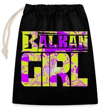 balkan croatia bosnia serbia juge exyu boy girl - Closable cotton gift bag (25x30cm) - black - Front