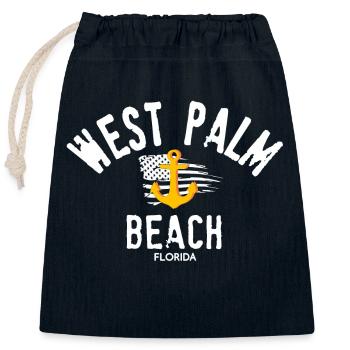 West Palm Beach - Closable cotton gift bag (25x30cm) - navy - Front