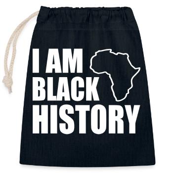 I am black history - Verschließbarer Geschenkbeutel aus Baumwolle (25x30cm) - Navy - Vorne