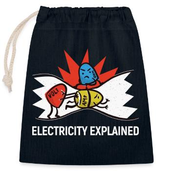 Electricity explained - Ohm Volt Ampere - Verschließbarer Geschenkbeutel aus Baumwolle (25x30cm) - Navy - Vorne
