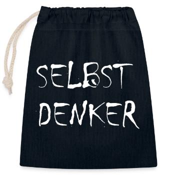 Selbstdenker Selbstdenker Aufgewacht Aufwachen - Verschließbarer Geschenkbeutel aus Baumwolle (25x30cm) - Navy - Vorne