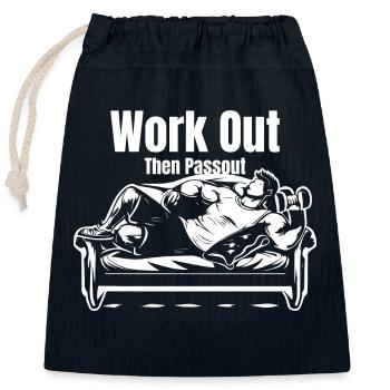 GYM TSHIRT FOR MAN WORK OUT THEN PASSOUT - Closable cotton gift bag (25x30cm) - navy - Front