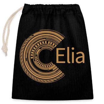 For Elijah - Closable cotton gift bag (25x30cm) - black - Front