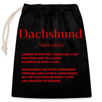 Dackel Definition - Verschließbarer Geschenkbeutel aus Baumwolle (25x30cm) - Schwarz - Vorne