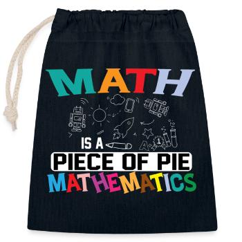 Math is a piece of Pi Mathmatics, Pi-Day Mathefan - Closable cotton gift bag (25x30cm) - navy - Front