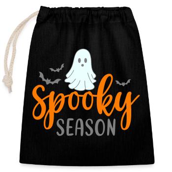 Spooky Season - Verschließbarer Geschenkbeutel aus Baumwolle (25x30cm) - Schwarz - Vorne