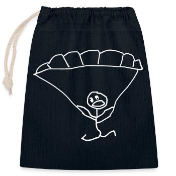 Paragliding - Closable cotton gift bag (25x30cm) - navy - Front