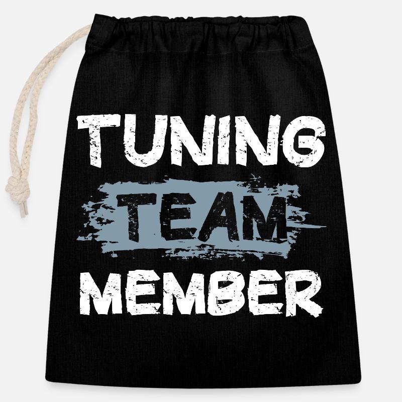 Tuning Team - Closable cotton gift bag (25x30cm) - black