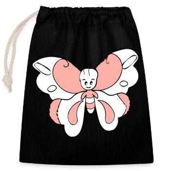Papillon coloré > Graphique vectoriel - Sac cadeau en coton avec cordon (25 x 30 cm) - noir - Devant