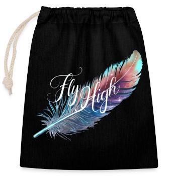 FLY HIGH - Closable cotton gift bag (25x30cm) - black - Front