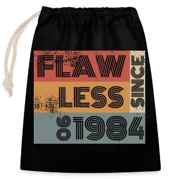 40th Birthday Flawless since 06/1984 - Closable cotton gift bag (25x30cm) - black - Front