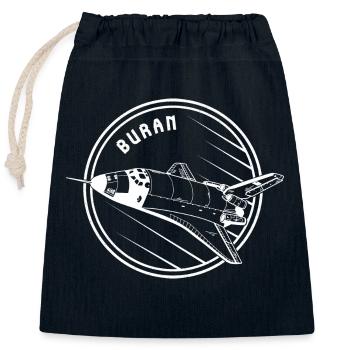Buran Weltraum Kosmodrom Baikonur UdSSR - Verschließbarer Geschenkbeutel aus Baumwolle (25x30cm) - Navy - Vorne