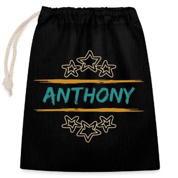 Anthony Anthony - Verschließbarer Geschenkbeutel aus Baumwolle (25x30cm) - Schwarz - Vorne