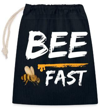 Abeille Rapide Abeilles Miel - Sac cadeau en coton avec cordon (25 x 30 cm) - bleu marine - Devant