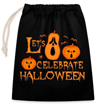 pumpkin celebrate halloween - Closable cotton gift bag (25x30cm) - black - Front