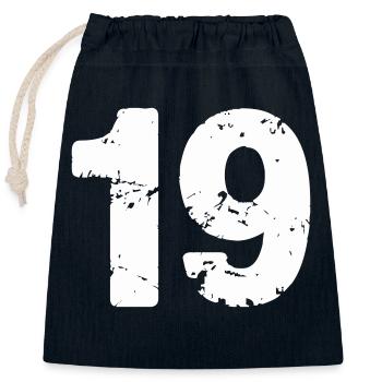 19 - Closable cotton gift bag (25x30cm) - navy - Front