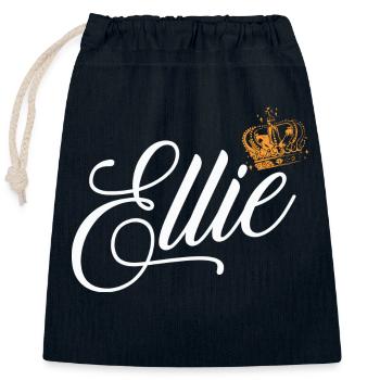 Ellie Name for Women Kids Toddlers - Ellie Surname - Closable cotton gift bag (25x30cm) - navy - Front