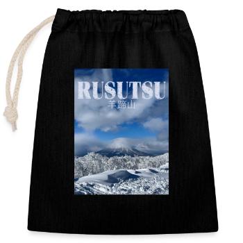 Rusutsu Winter Wonderland - Verschließbarer Geschenkbeutel aus Baumwolle (25x30cm) - Schwarz - Vorne