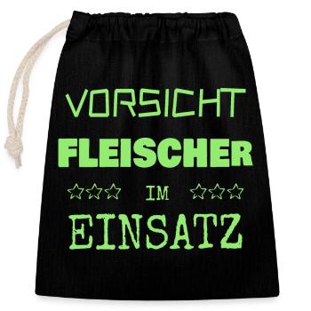 Vocation Butcher - Closable cotton gift bag (25x30cm) - black - Front