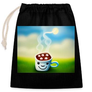Autistic Art – sun-kissed coffee - Closable cotton gift bag (25x30cm) - black - Front