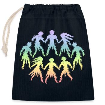 Dance - Closable cotton gift bag (25x30cm) - navy - Front
