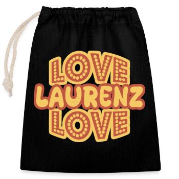 Gift for Laurenz - Closable cotton gift bag (25x30cm) - black - Front