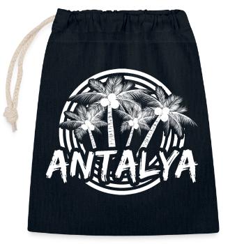 Antalya comme jour férié - Sac cadeau en coton avec cordon (25 x 30 cm) - bleu marine - Devant