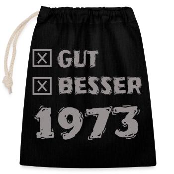 1973 - Verschließbarer Geschenkbeutel aus Baumwolle (25x30cm) - Schwarz - Vorne