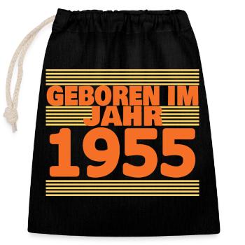 1955 - Closable cotton gift bag (25x30cm) - black - Front