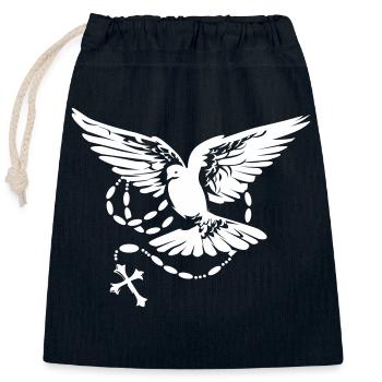 dove holy spirit - Closable cotton gift bag (25x30cm) - navy - Front