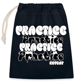 Practice and Repeat - Closable cotton gift bag (25x30cm) - navy - Front