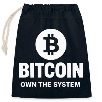 Graphique de motivation Bitcoin pour les fans - Sac cadeau en coton avec cordon (25 x 30 cm) - bleu marine - Devant