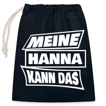 Geschenk für Hanna - Verschließbarer Geschenkbeutel aus Baumwolle (25x30cm) - Navy - Vorne