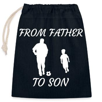 Football de père en fils - Sac cadeau en coton avec cordon (25 x 30 cm) - bleu marine - Devant