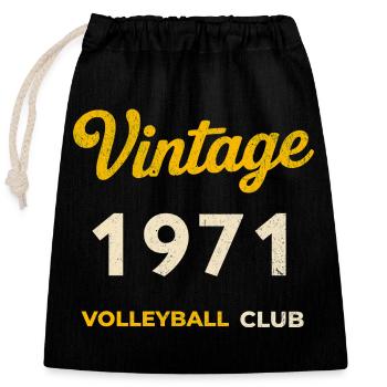 Millésime 1971 – Club de volley-ball Rétro Année de naissance - Sac cadeau en coton avec cordon (25 x 30 cm) - noir - Devant