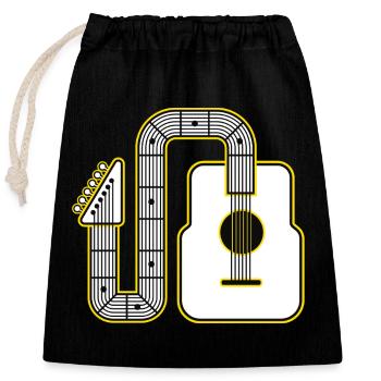 Abstract Guitar Art - Closable cotton gift bag (25x30cm) - black - Front