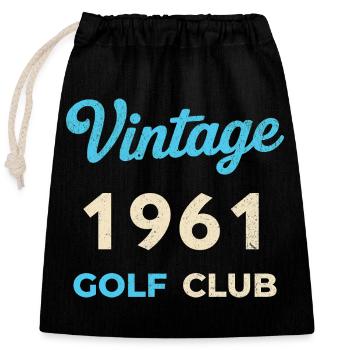 Vintage 1961 Golf Club Retro Geburtsjahr Geschenk - Verschließbarer Geschenkbeutel aus Baumwolle (25x30cm) - Schwarz - Vorne