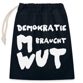 Chemise de la rage démocrate - Sac cadeau en coton avec cordon (25 x 30 cm) - bleu marine - Devant