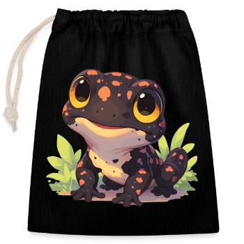 Fire Salamander Salamander - Closable cotton gift bag (25x30cm) - black - Front